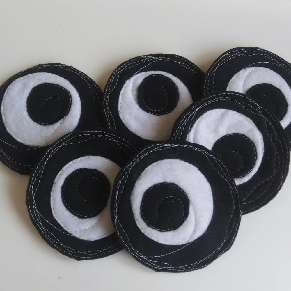 Handcrafted Freeform Stitched Felt Coaster Set #6. (Two Sets Available)